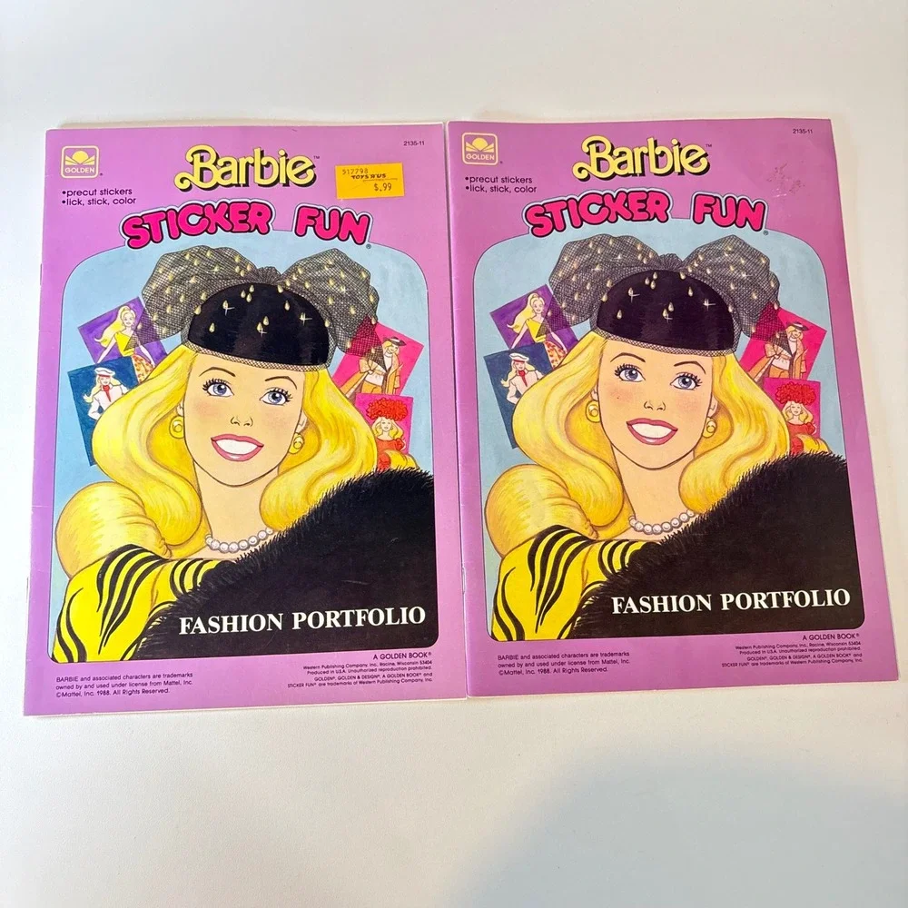 Vintage 1988 Barbie Sticker Fun Fashion Portfolio Golden Activity Book 2135-11